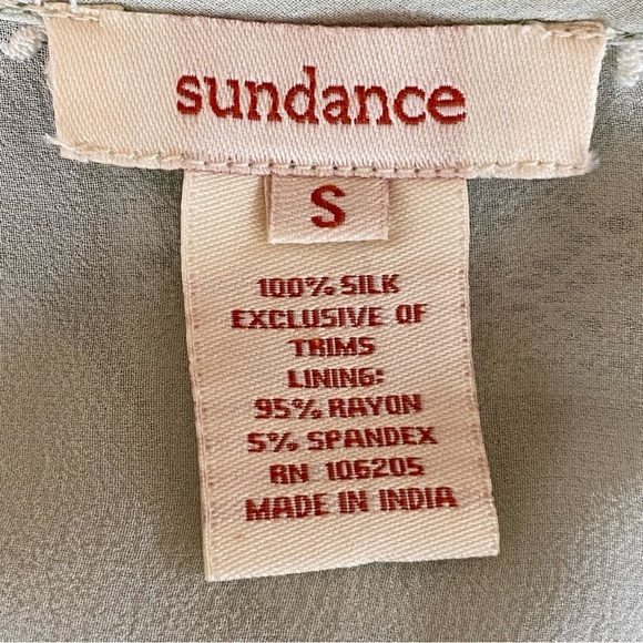 Sundance Womens Blouse Top Silk Eyelet Button Up 3/4 Sleeve Boho Cottagecore S - Picture 5 of 9